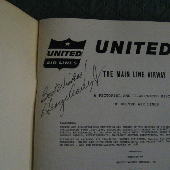 United The Main Line Airway 1989 George Cearley Air Lines Book - Picture 3 of 9